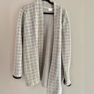Cyrus Textured Knit Cardigan in Cream and Black